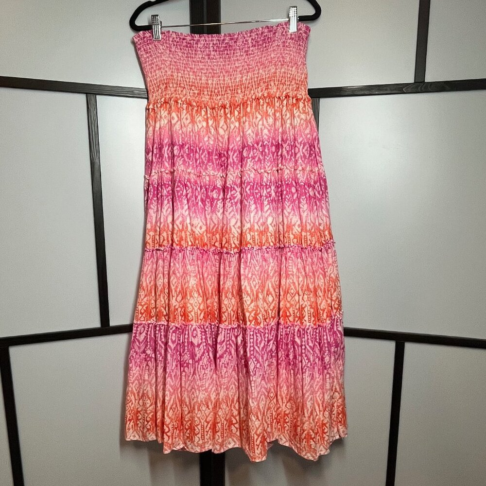 Ralph Lauren Maxi Skirt with Ruffled Elastic Bandeau Waist